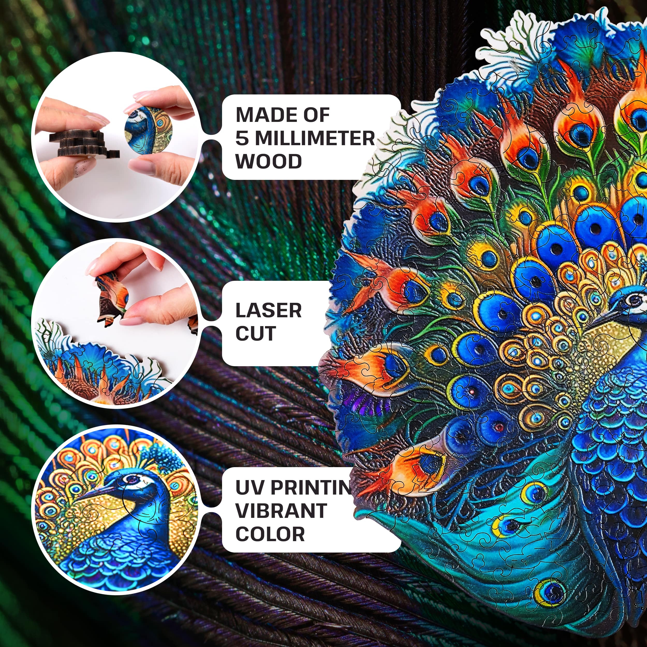 Billeder og fotos af Peacock puzzle 500 pieces. ESC WELT.