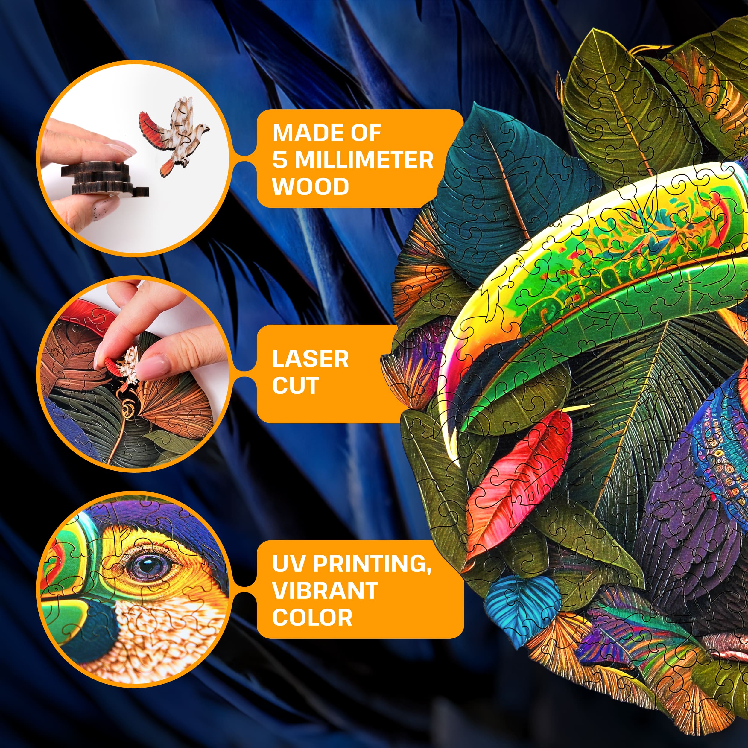 Billeder og fotos af Toucan puzzle 200 pieces. ESC WELT.